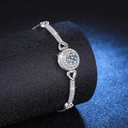 [sparkle]INTERLOCKING HEART & CIRCLE MOISSANITE BRACELET