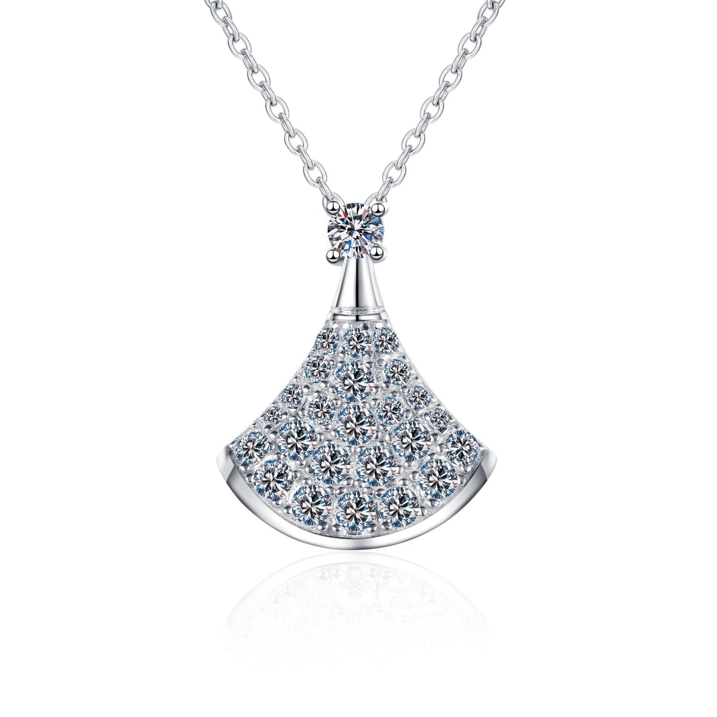 [Sparkle]ELEGANTE FÄCHERFÖRMIGE MOISSANIT-ANHÄNGERKETTE
