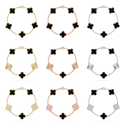 [sparkle Jewelry ] CLOVER 5 MOTIF ONYXS BRACELET COLLECTION
