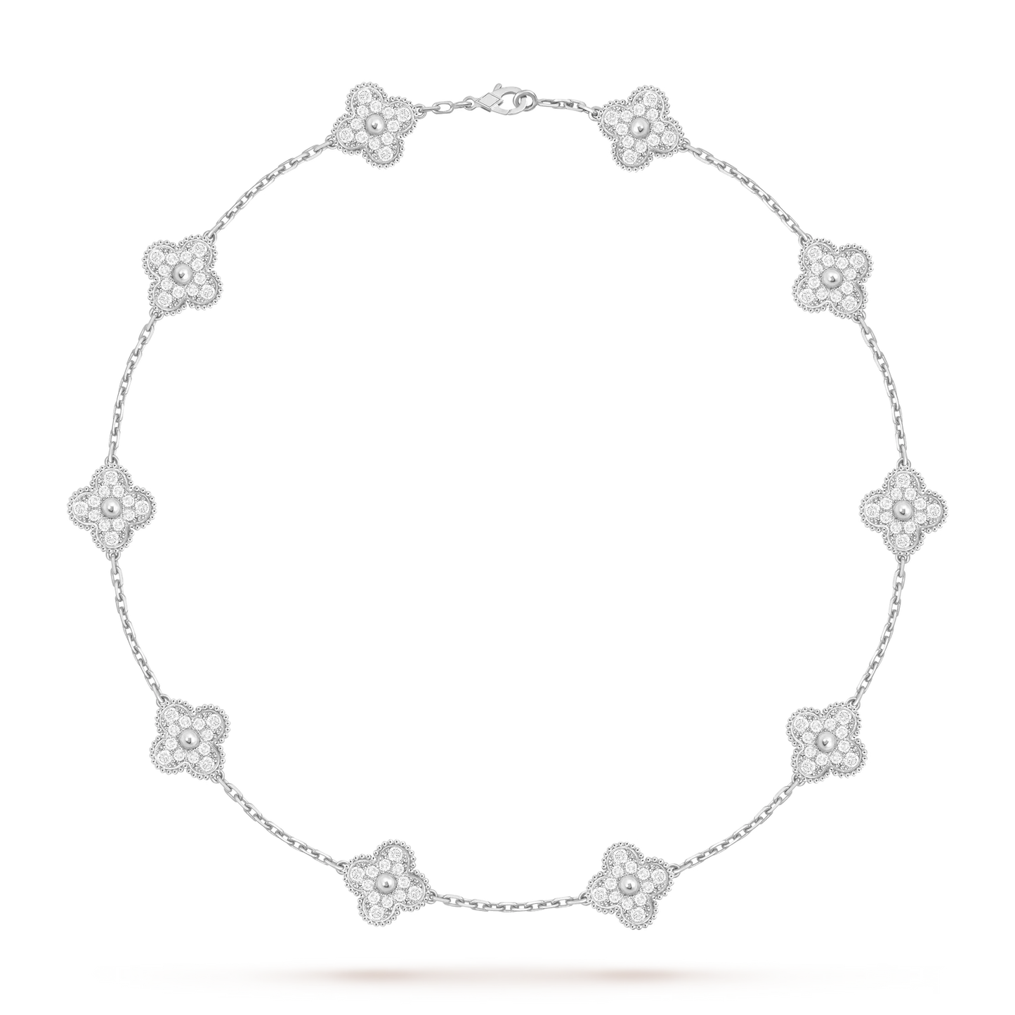 [Sparkle]KLASSISCHE GLÜCKS-KLEEHALSKETTE MIT 10 MOTIVEN WEISSGOLD-KOLLEKTION