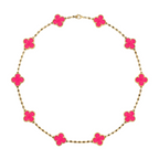 [sparkle Jewelry]sparkle 10 MOTIFS PINK ENAMEL NECKLACE
