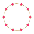 [sparkle Jewelry]sparkle 10 MOTIFS PINK ENAMEL NECKLACE