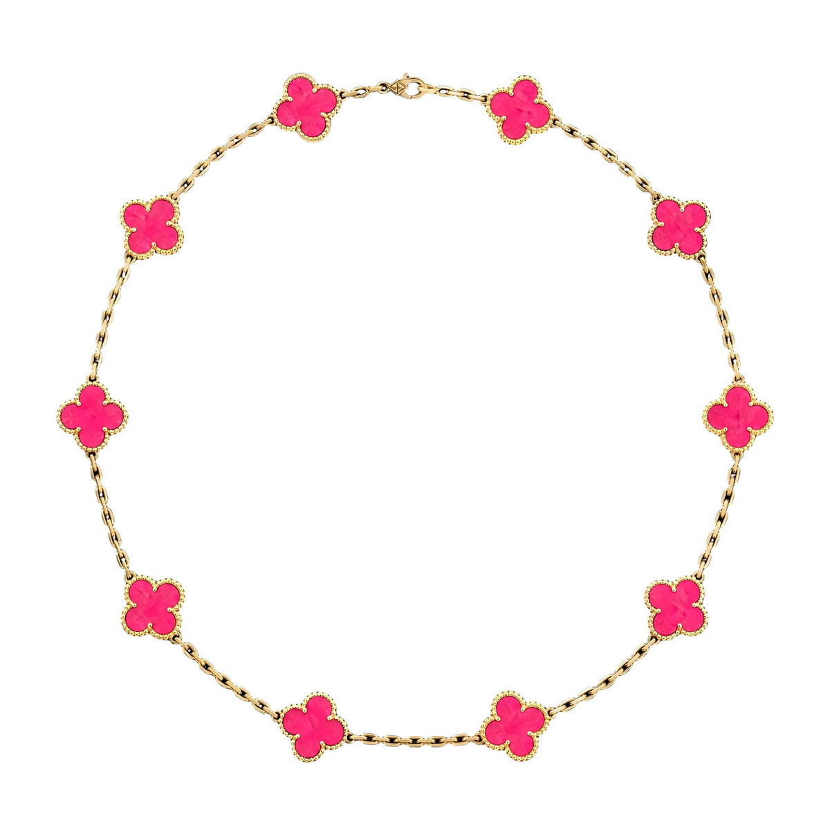 [sparkle Jewelry]sparkle 10 MOTIFS PINK ENAMEL NECKLACE