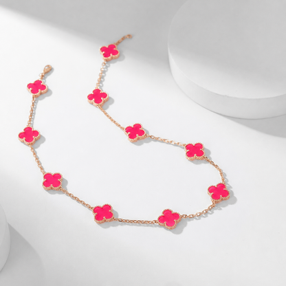 [sparkle Jewelry]sparkle 10 MOTIFS PINK ENAMEL NECKLACE