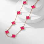 [sparkle Jewelry]sparkle 20 MOTIFS PINK ENAMEL NECKLACE