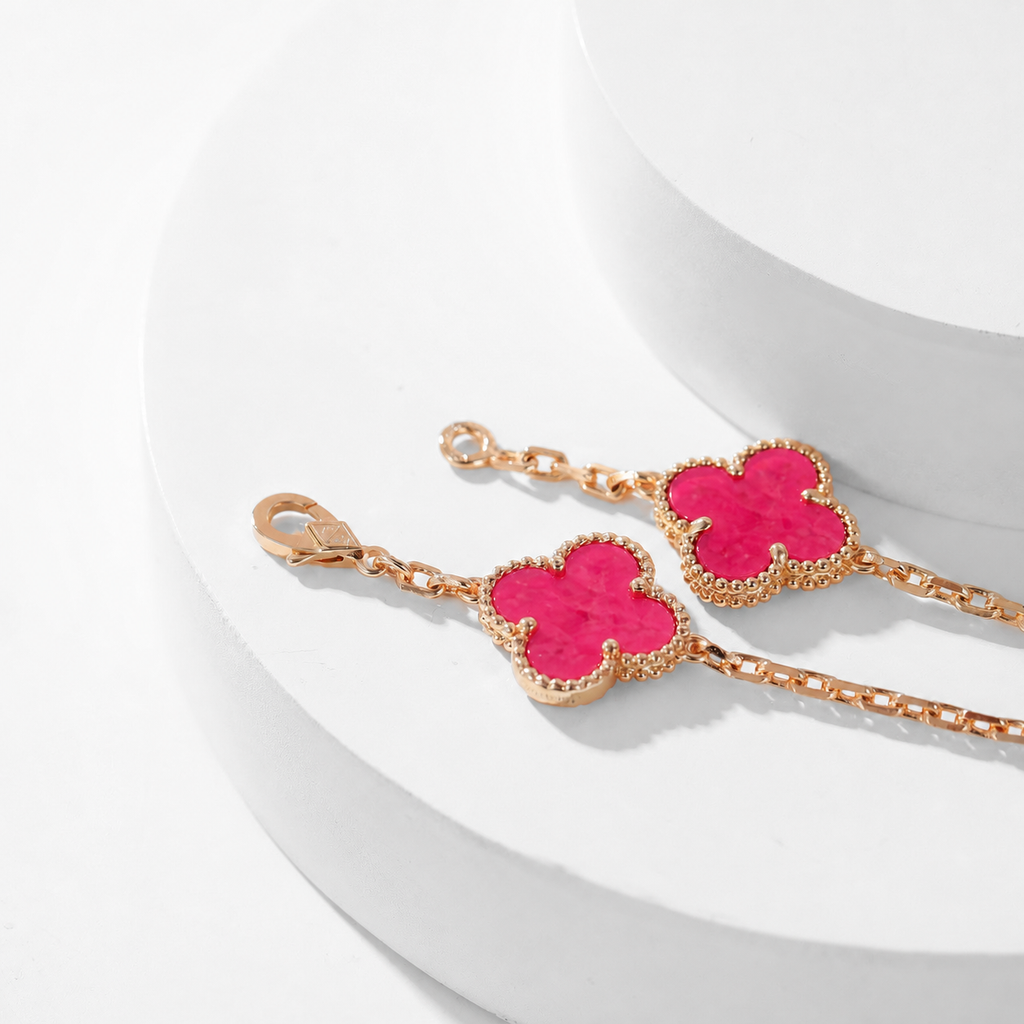 [sparkle Jewelry]sparkle 10 MOTIFS PINK ENAMEL NECKLACE