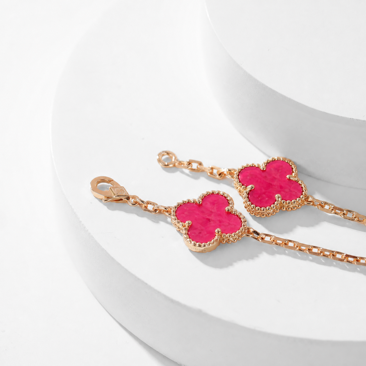 [sparkle Jewelry]sparkle 10 MOTIFS PINK ENAMEL NECKLACE