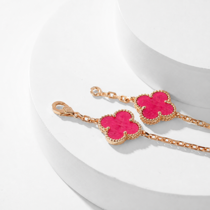 [sparkle Jewelry]sparkle 10 MOTIFS PINK ENAMEL NECKLACE