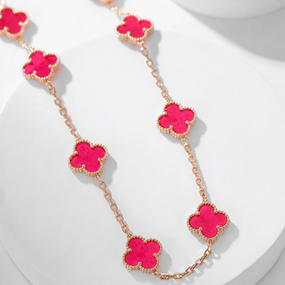 [sparkle Jewelry]sparkle 20 MOTIFS PINK ENAMEL NECKLACE