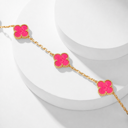 [sparkle Jewelry]sparkle 20 MOTIFS PINK ENAMEL NECKLACE