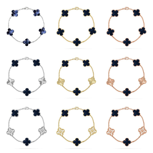 [sparkle Jewelry ]CLOVER 5 MOTIF PIETERSITE BRACELET COLLECTION