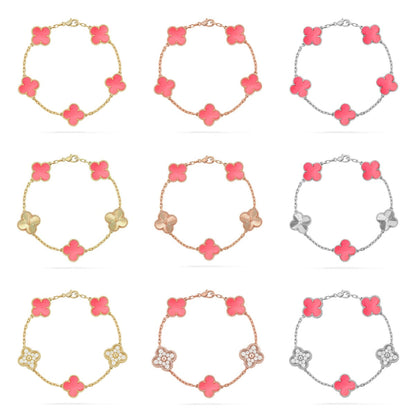 [sparkle Jewelry ] CLOVER 5 MOTIFS  PINK MOP BRACELET COLLECTION