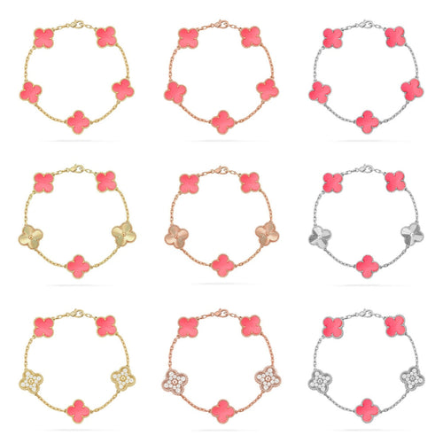 [sparkle Jewelry ] CLOVER 5 MOTIFS  PINK MOP BRACELET COLLECTION