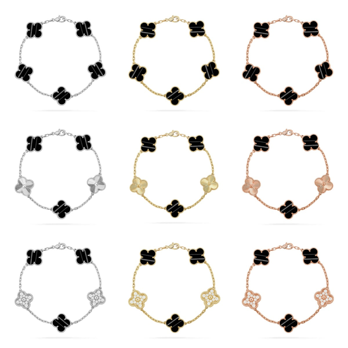 [sparkle Jewelry ] CLOVER 5 MOTIF PULSAR STONE BRACELET COLLECTION