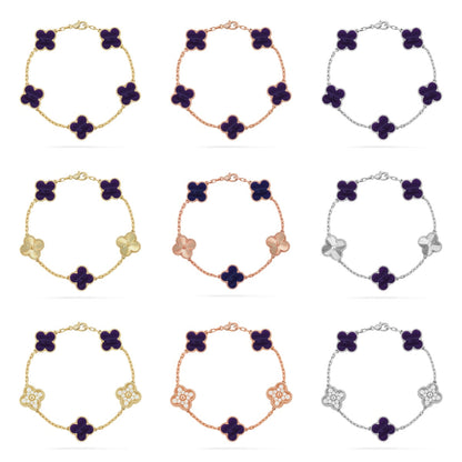 [sparkle Jewelry ]CLOVER 5 MOTIF PURPLE STRIPES BRACELET COLLECTION