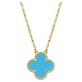 [sparkle Jewelry ]CLOVER 15MM VINTAGE TURQUOISE NECKLACE