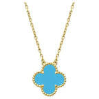 [sparkle Jewelry ]CLOVER 15MM VINTAGE TURQUOISE NECKLACE