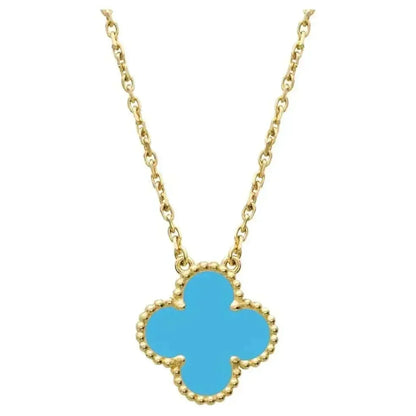 [sparkle Jewelry ]CLOVER 15MM VINTAGE TURQUOISE NECKLACE