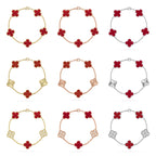 [sparkle Jewelry ] CLOVER 5 MOTIF RED CORNELIAN BRACELET COLLECTION