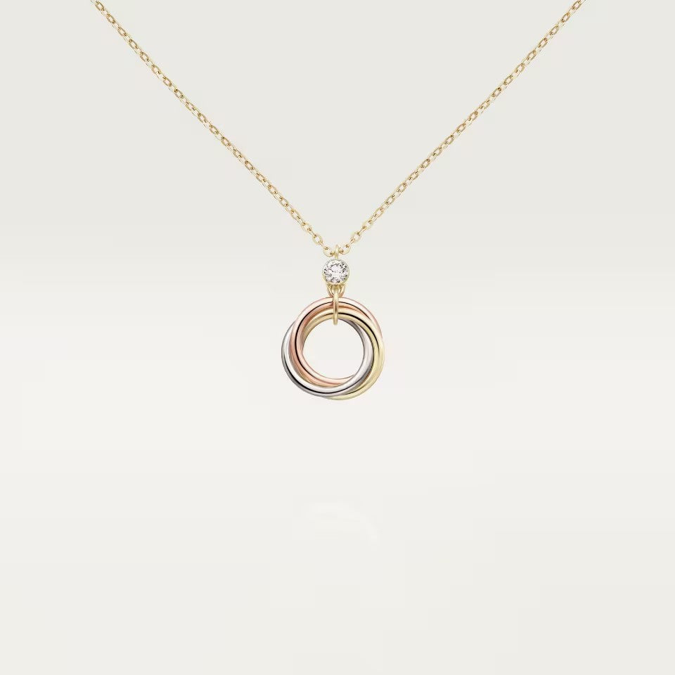 [sparkle Jewelery]TRINITY  NECKLACE 1 DIAMOND