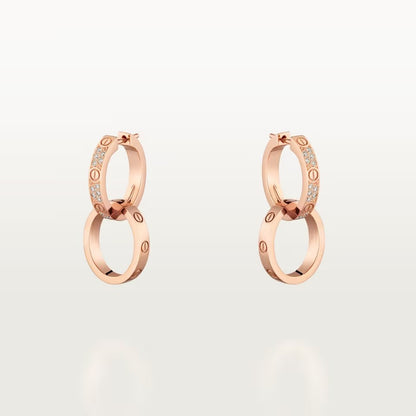 [sparkle Jewelery]LOVE 3.3MM DANGLE HALF DIAMOND EARRINGS