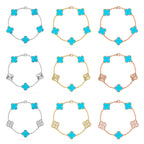 [sparkle Jewelry ] CLOVER 5 MOTIF TURQUOISE BRACELET COLLECTION