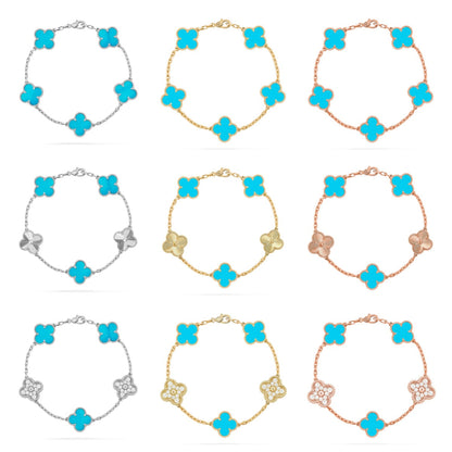 [sparkle Jewelry ] CLOVER 5 MOTIF TURQUOISE BRACELET COLLECTION
