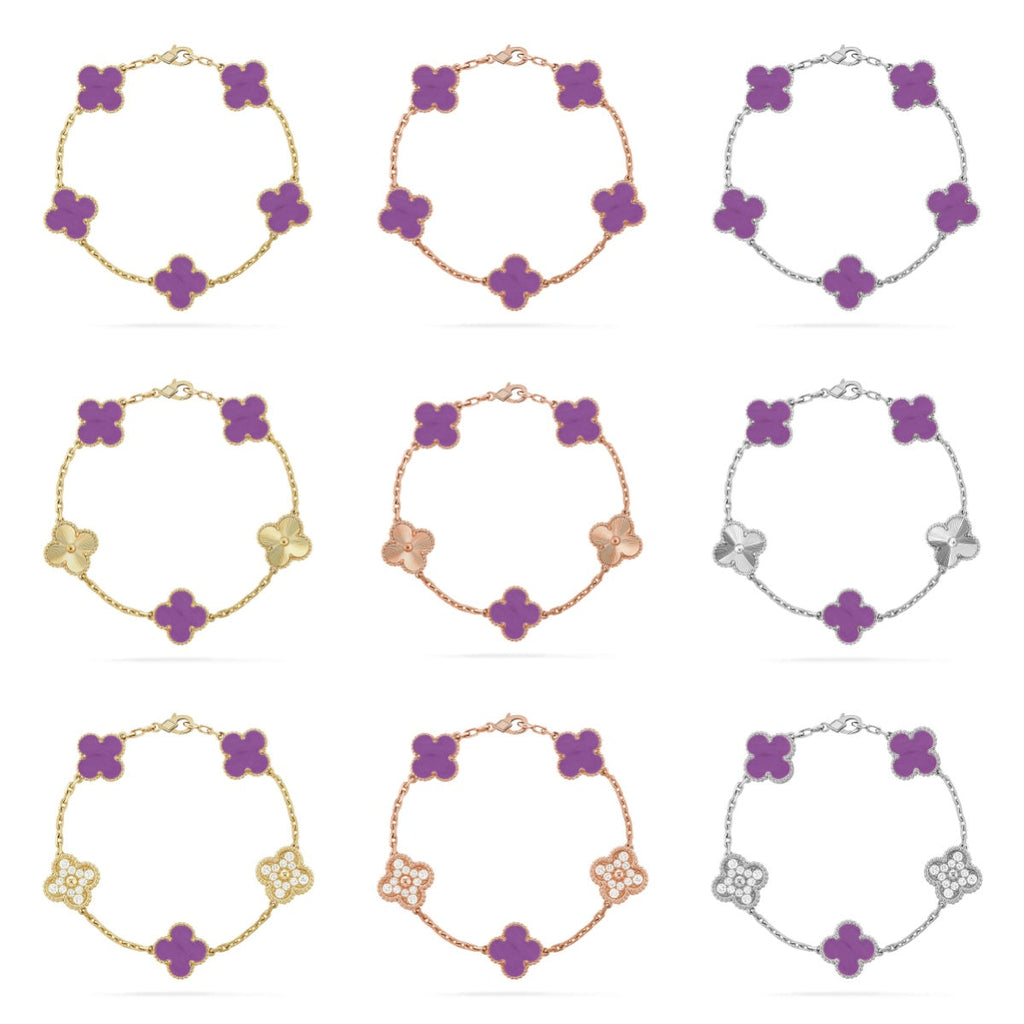 [sparkle Jewelry ] CLOVER 5 MOTIF VIOLET BRACELET COLLECTION
