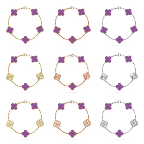 [sparkle Jewelry ] CLOVER 5 MOTIF VIOLET BRACELET COLLECTION