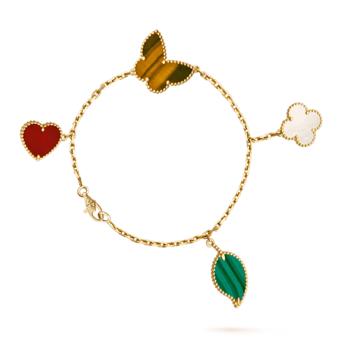 [sparkle Jewelry ]LUCKY SPRING 5 MOTIF GOLD BRACELET