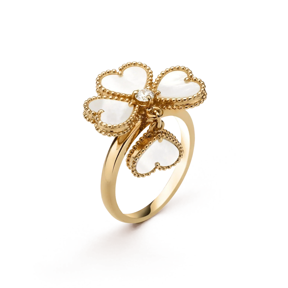 [sparkle Jewelry ]SWEET CLOVER WHITE MOP RING
