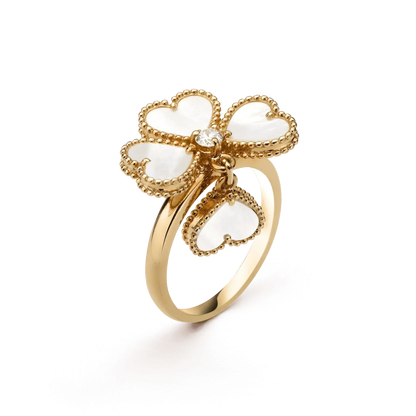 [sparkle Jewelry ]SWEET CLOVER WHITE MOP RING