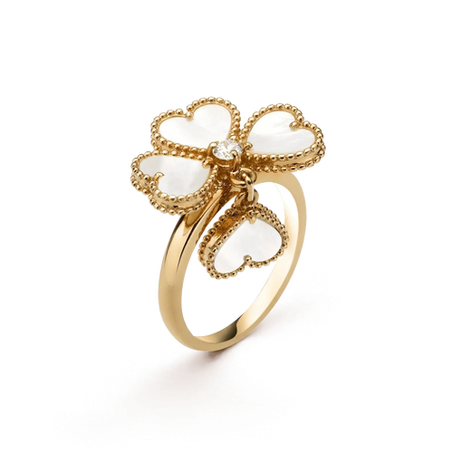 [sparkle Jewelry ]SWEET CLOVER WHITE MOP RING