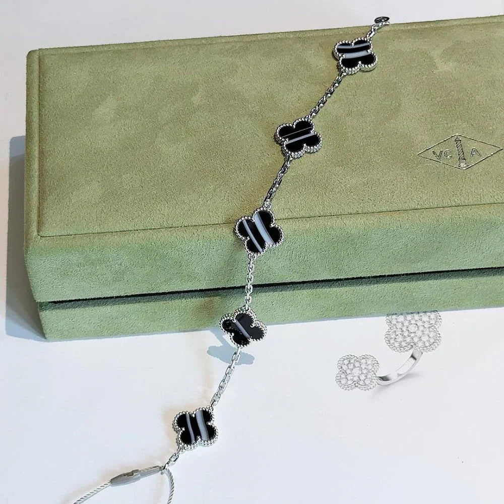 [sparkle Jewelry ] CLOVER 5 MOTIF PULSAR STONE BRACELET COLLECTION