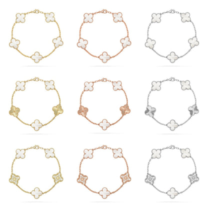 [sparkle Jewelry ]CLOVER WHITE PEARL MOP 5 MOTIF BRACELET COLLECTION