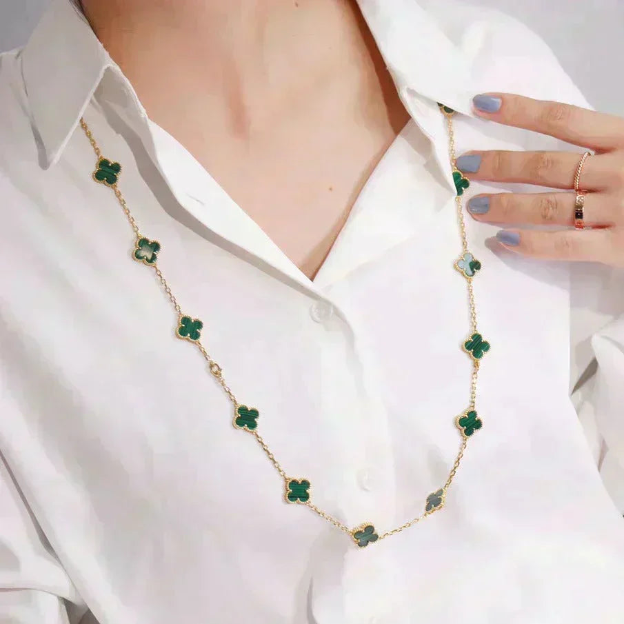 [sparkle Jewelry ]CLOVER 20 MOTIFS MALACHITE GOLD