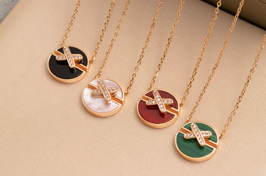 [Sparkle]JEUX DE ROSE GOLD DIAMOND NECKLACE