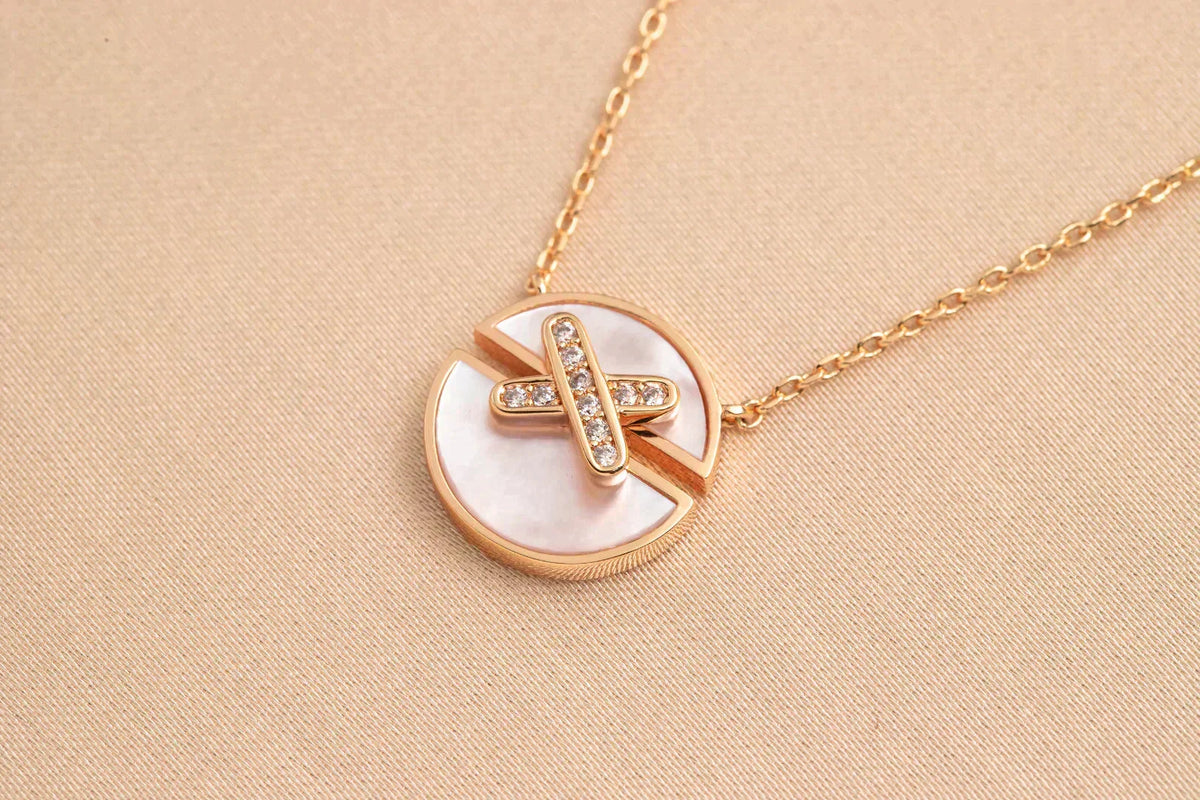 [sparkle Jewelry ]JEUX DE ROSE GOLD DIAMOND NECKLACE