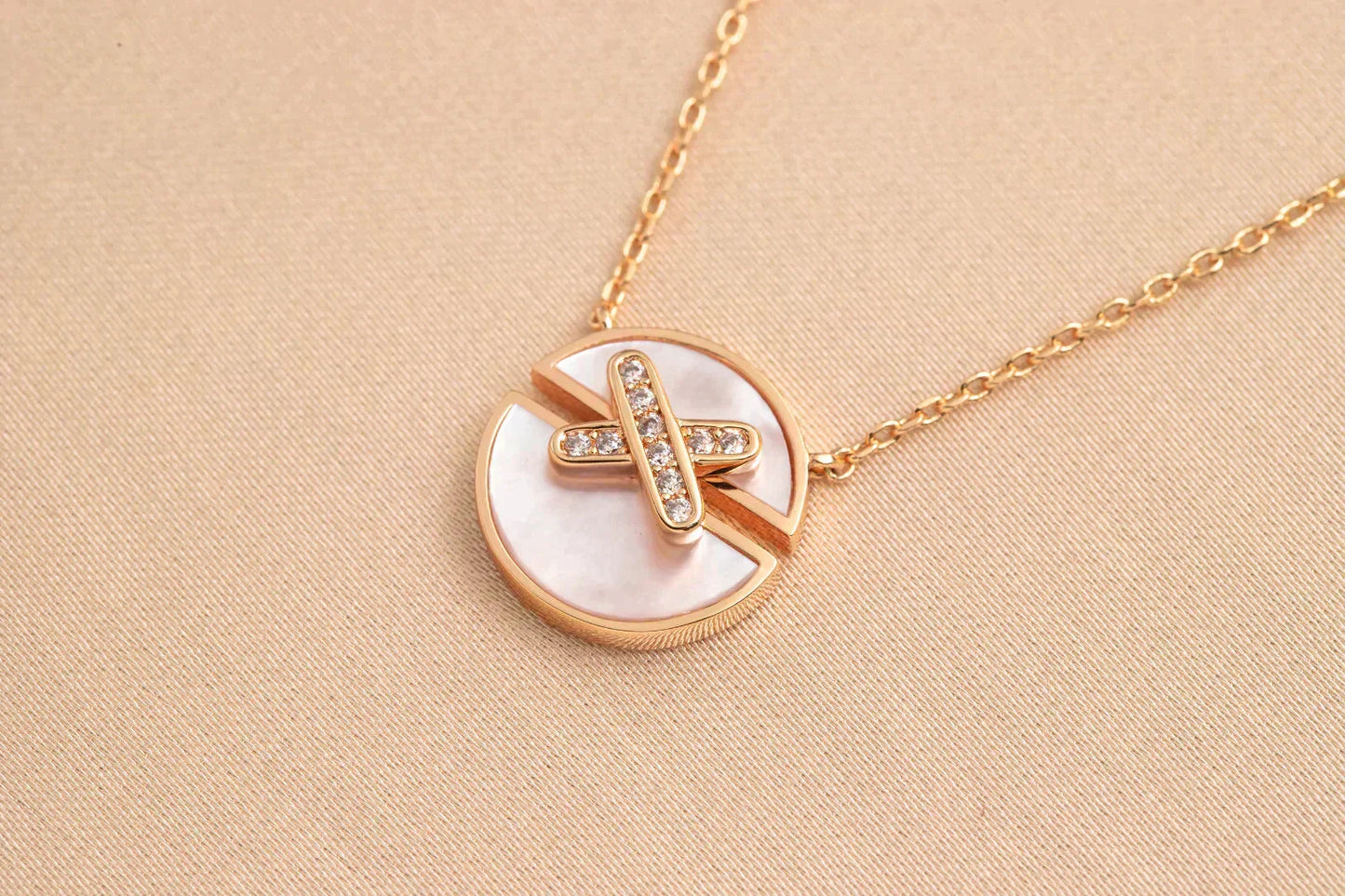 [Sparkle]JEUX ROSE GOLD DIAMANT HALSKETTE