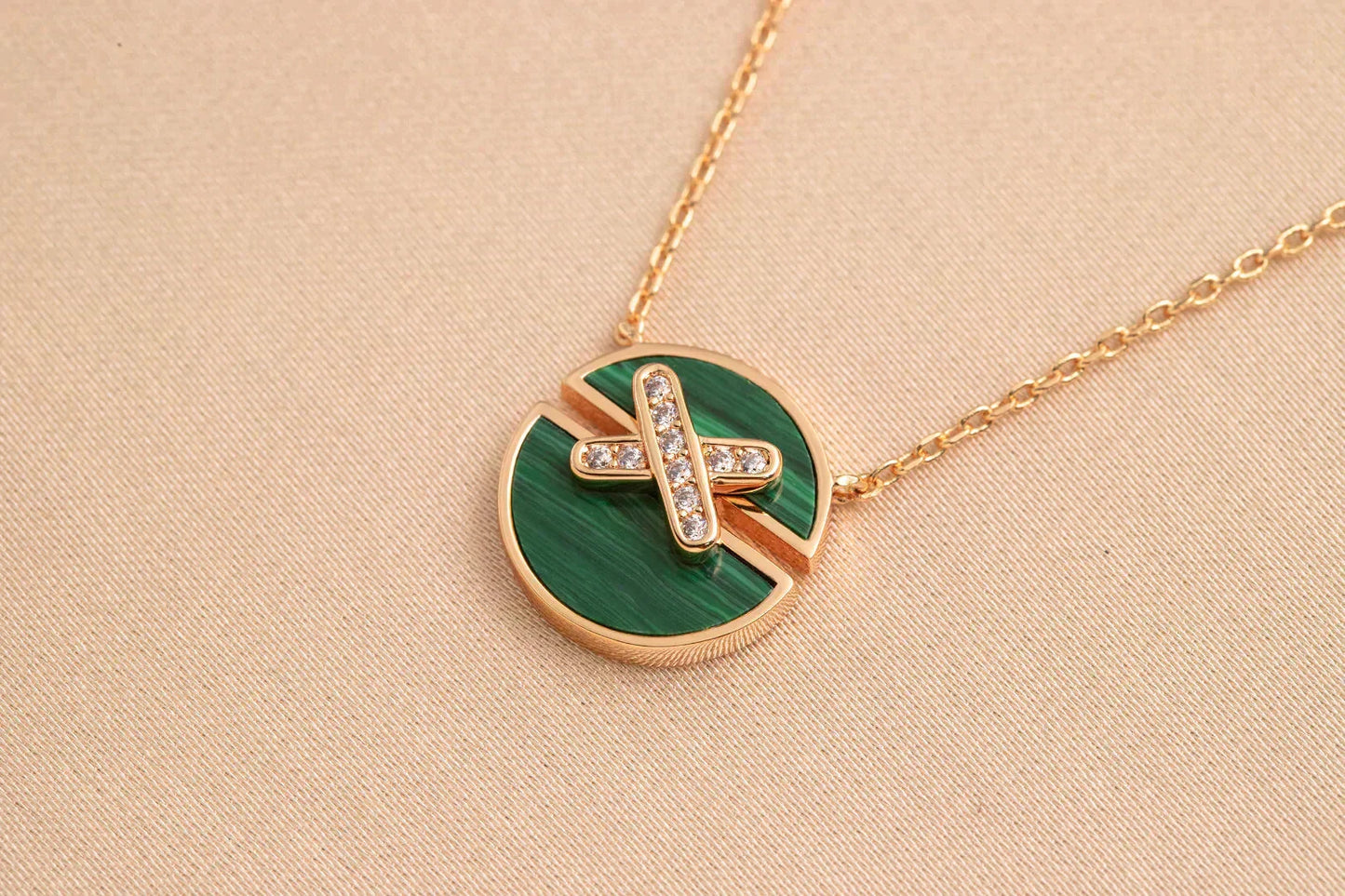 [Sparkle]JEUX ROSE GOLD DIAMANT HALSKETTE