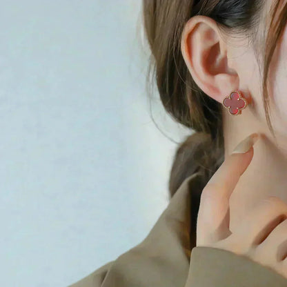 [sparkle Jewelry ]CLOVER MEDIUM 1 MOTIFS CARNELIAN  EARRINGS