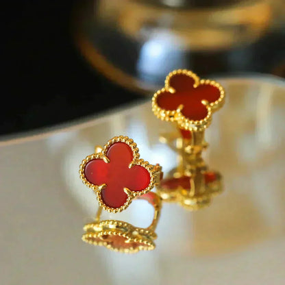 [sparkle Jewelry ]CLOVER MEDIUM 1 MOTIFS CARNELIAN  EARRINGS