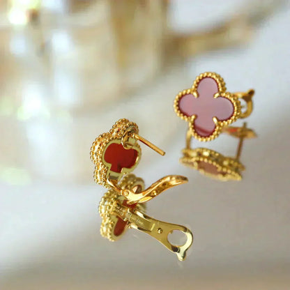 [sparkle Jewelry ]CLOVER MEDIUM 1 MOTIFS CARNELIAN  EARRINGS
