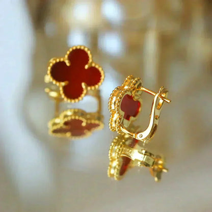 [sparkle Jewelry ]CLOVER MEDIUM 1 MOTIFS CARNELIAN  EARRINGS