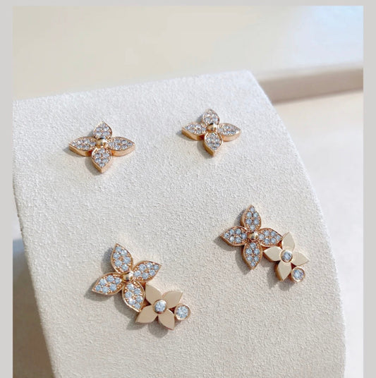 [Sparkle]スターブロッサム スタッドピアス ローズゴールド ダイヤモンド