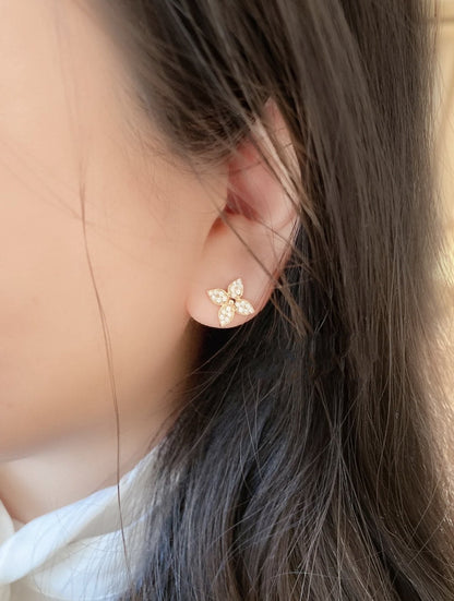 [Sparkle]STAR BLOSSOM OHRSTECKER ROSÉGOLD DIAMANTEN