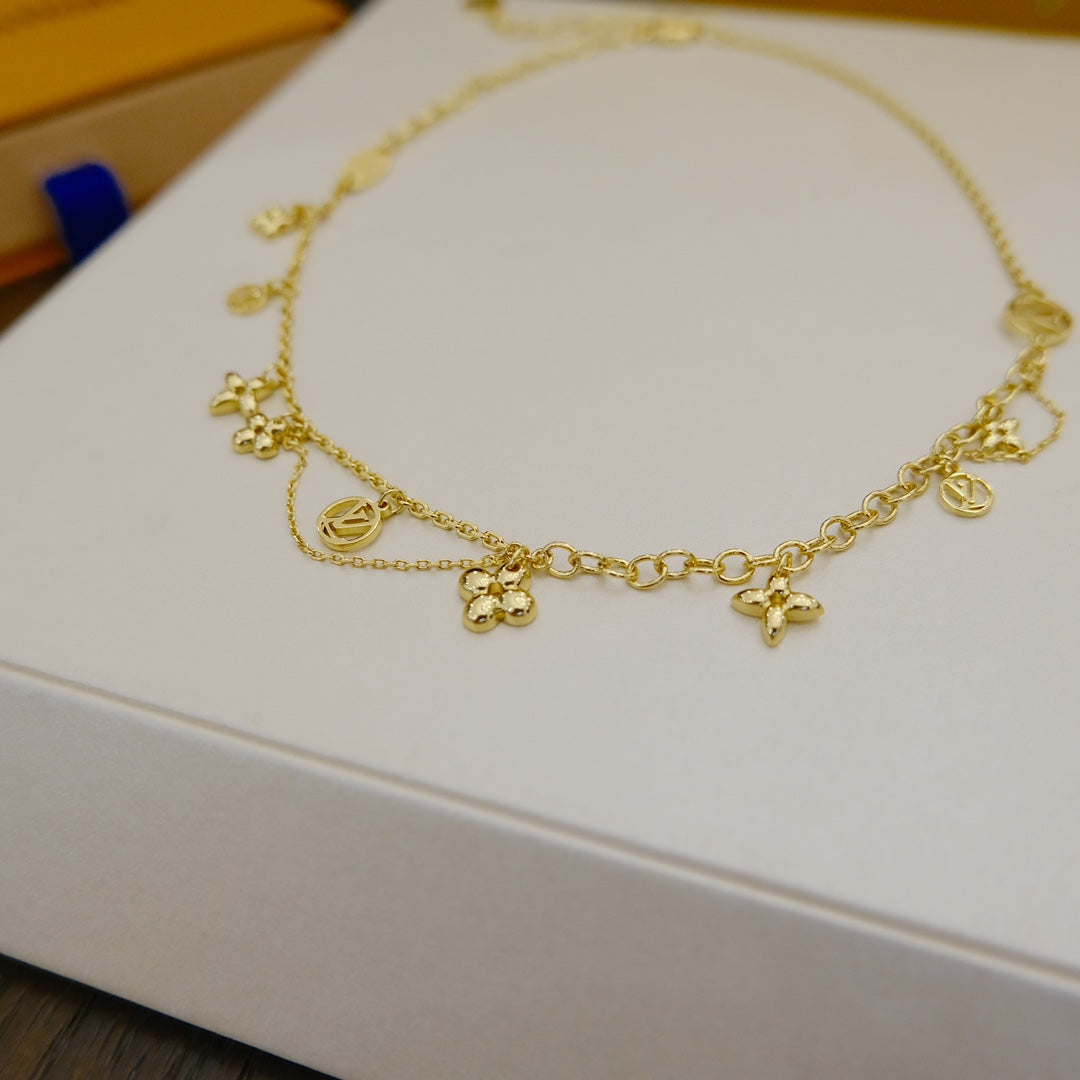 [sparkle Jewelry ]BLOOMING SUPPLE NECKLACE BRASS
