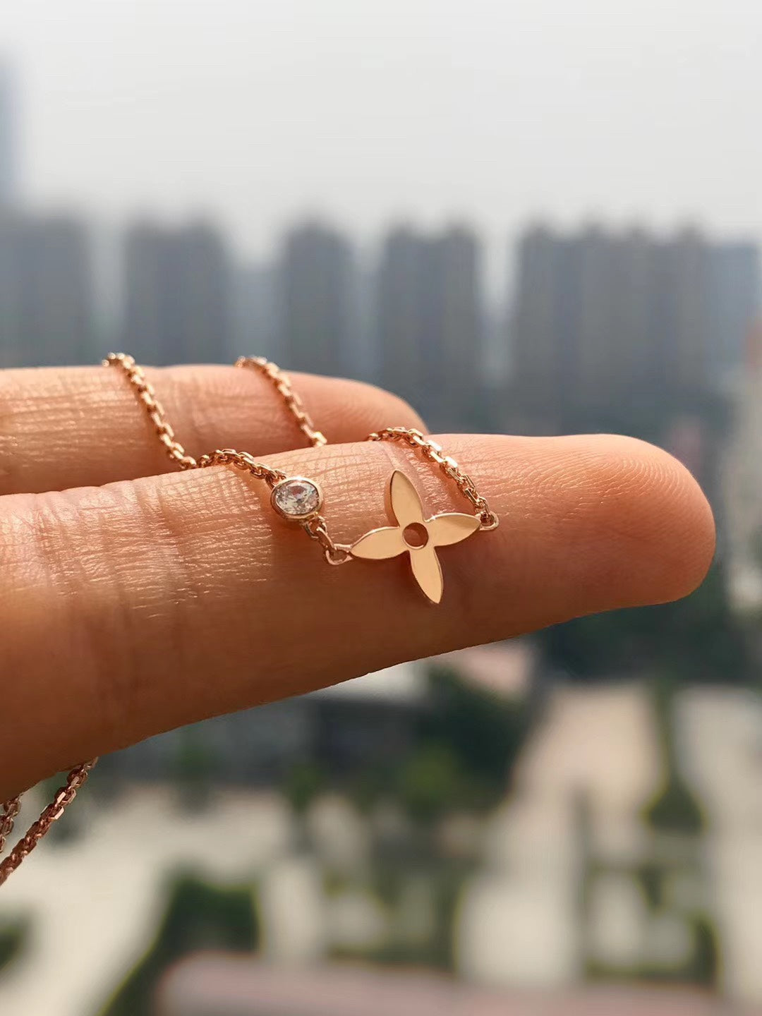 [Sparkle]BLOSSOM PENDANT ROSE GOLD AND DIAMOND