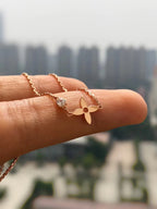 [sparkle Jewelry ]BLOSSOM PENDANT PINK GOLD AND DIAMOND