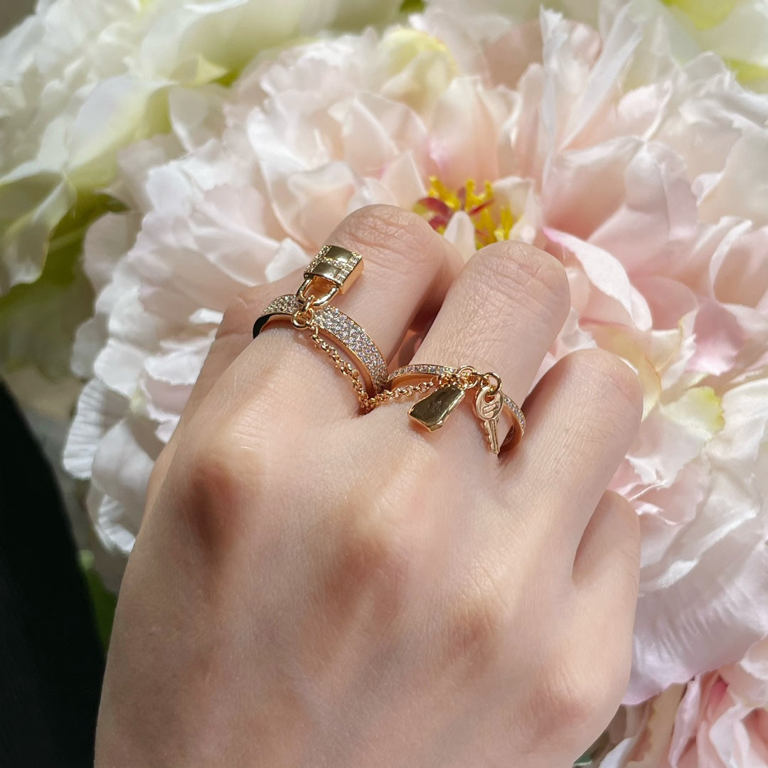 [sparkle Jewelry ]HM KELLY CLOCHETTE DOUBLE RING IN  WITH DIAMONDS